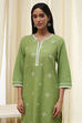 Light Pink Cotton Straight Kurta image number 1
