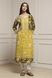 Olive Green LIVA Straight Printed Kurta
