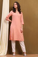 Green Cotton Blend Solid Straight Kurta image number 0