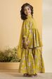 Yellow Cotton Floral Peplum Kurta Set image number 5