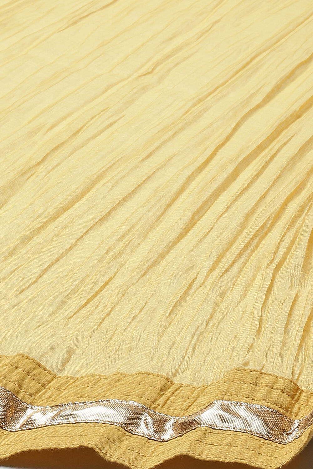 Rohit Bal Yellow Cotton Silk Anarkali Yarndyed Suit Set image number 3