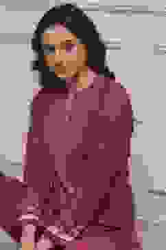 Pink Blended Printed Kurta image number 0