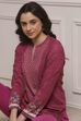 Pink Blended Printed Kurta image number 0