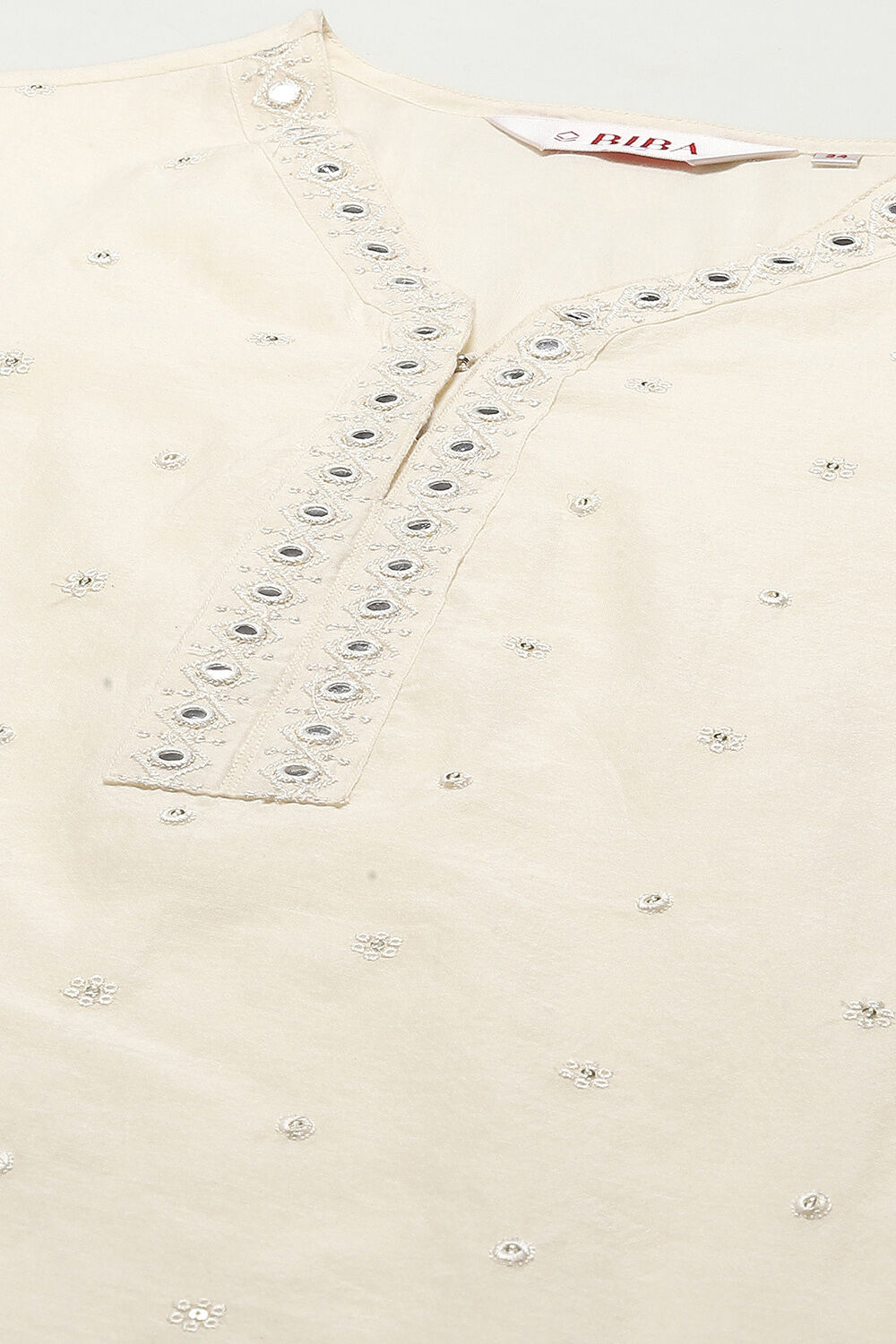 White Polyester Asymmetric Kurta image number 1