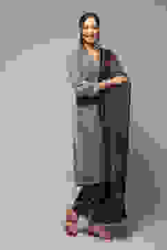 Dark Military Green Art Silk Straight Kurta Palazzo Suit Set image number 6