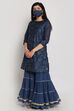 Blue Art Silk Short Yarndyed Kurti image number 0