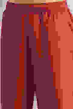 Red Cotton Printed Straight Suit Set image number 2