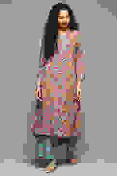 Sky Blue Rayon Straight Kurta Palazzo Suit Set image number 6