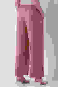 Light Pink Solid Straight Palazzos image number 5