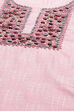 Pink Cotton Embroidered Unstitched Suit set image number 2
