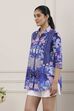 Blue Cotton Floral Printed Shirt image number 2