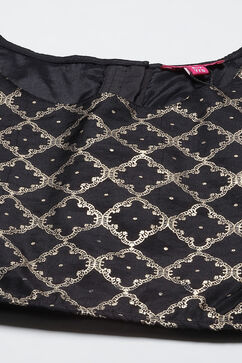 Black Art Silk Straight Lehenga Set image number 1