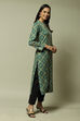 Orange Acrylic Straight Printed Kurta image number 2