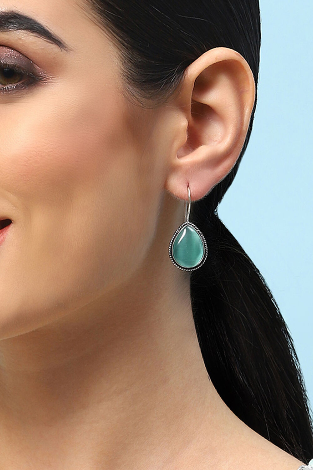 Light Blue Brass Earrings image number 1