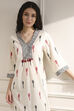 Off-White Cotton Ikat Straight Kurta image number 1