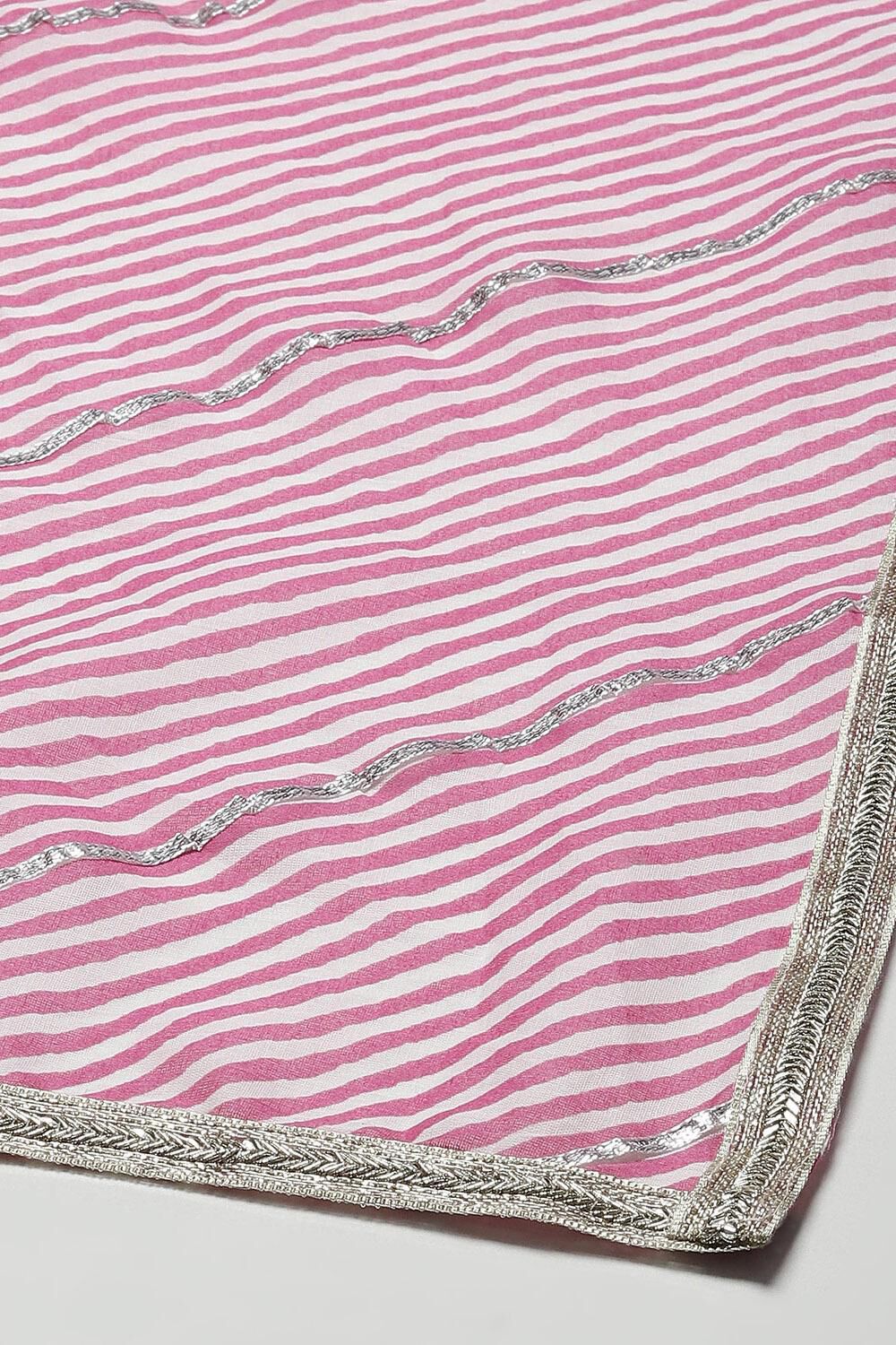 Pink Cotton Blend Straight Kurta Palazzo Suit Set image number 3