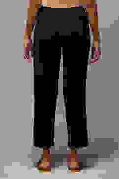 Black Cotton Blend Slim Pant image number 4