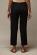 White Cotton Blend Slim Pants image number 4