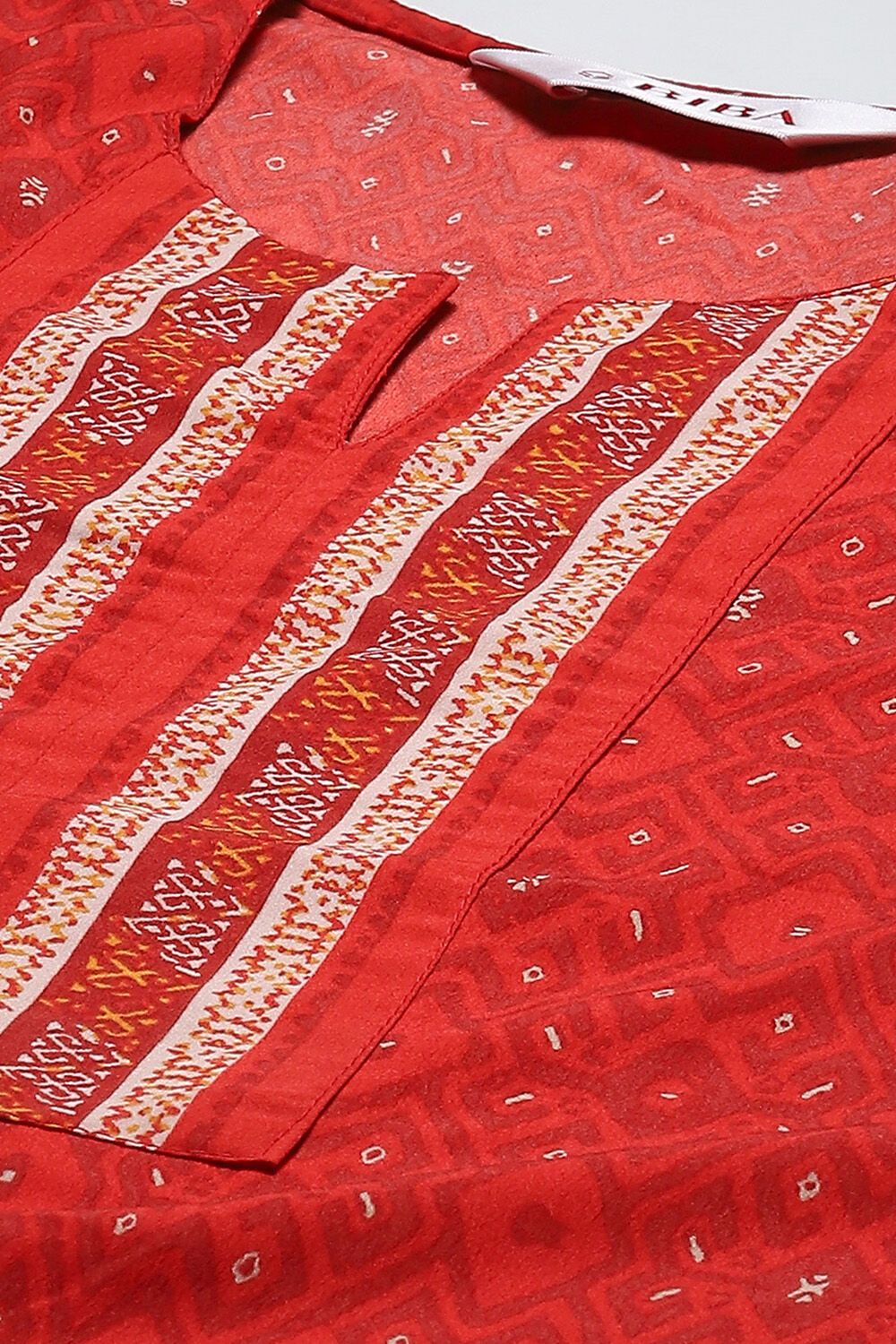 Brown & Red Polyester Straight Kurta Narrow Palazzo Suit Set image number 1