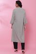 Blue Rayon A-Line Printed Kurta image number 3
