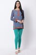 Teal Cotton Blend Solid Anklets image number 4