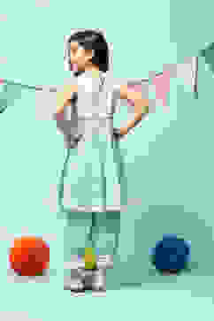 Mint Green Cotton Tiered Kurta Salwar 2 Piece Set image number 4