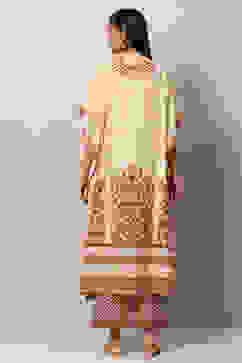 Beige Polyester Kaftan Set image number 4