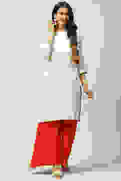 Beige Art Silk Straight Embroidered Kurta image number 0