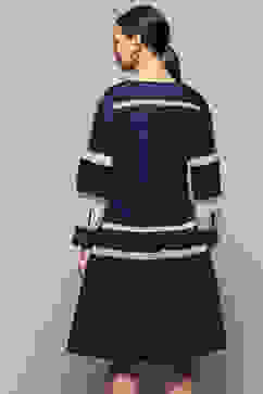 Indigo Pure Cotton Embroidered Flared Dress image number 3