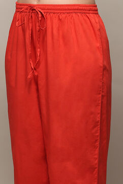Coral Cotton Anarkali Suit Set image number 2