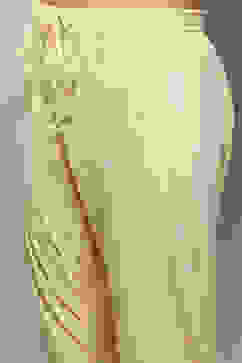 Beige Cotton Blend Embroidered Layered Suit Set image number 2