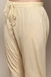 Beige Cotton Blend Embroidered Layered Suit Set image number 2