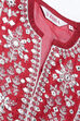 Terracotta Cotton Silk Double Layered Embroidered Kurta image number 6