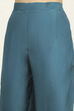 Teal Chanderi Unstitched Suit Set image number 3