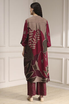 Berry Printed Straight Kurta Set image number 4