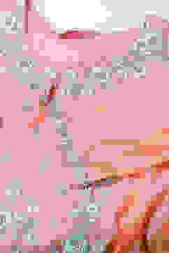 Blush Peach Cotton Blend A-Line Kurta Pant Suit Set image number 1