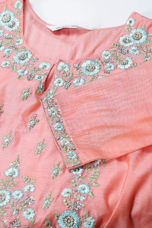 Yellow Cotton Blend A-Line Kurta Pants Suit Set image number 1