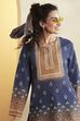 Blue Polyester Straight Kurti image number 1