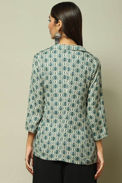 Mud Ochre LIVA Printed Jacket image number 4