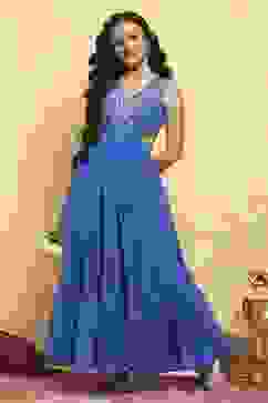 Electric Blue Polyester Dress image number 0