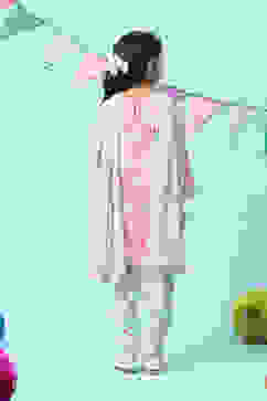 Peach Cotton Blend Straight Kurta Salwar Suit Set image number 4