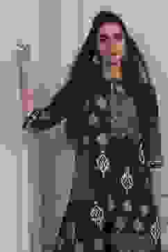 Black Cotton Straight Kurta image number 5