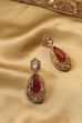 Red Brass Kundan Drop & Danglers image number 0