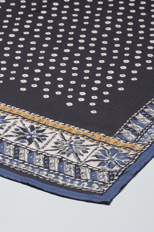 Blue LIVA Straight Kurta Palazzo Suit Set image number 3