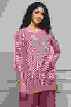 Red Art Silk Regular Kurta image number 4