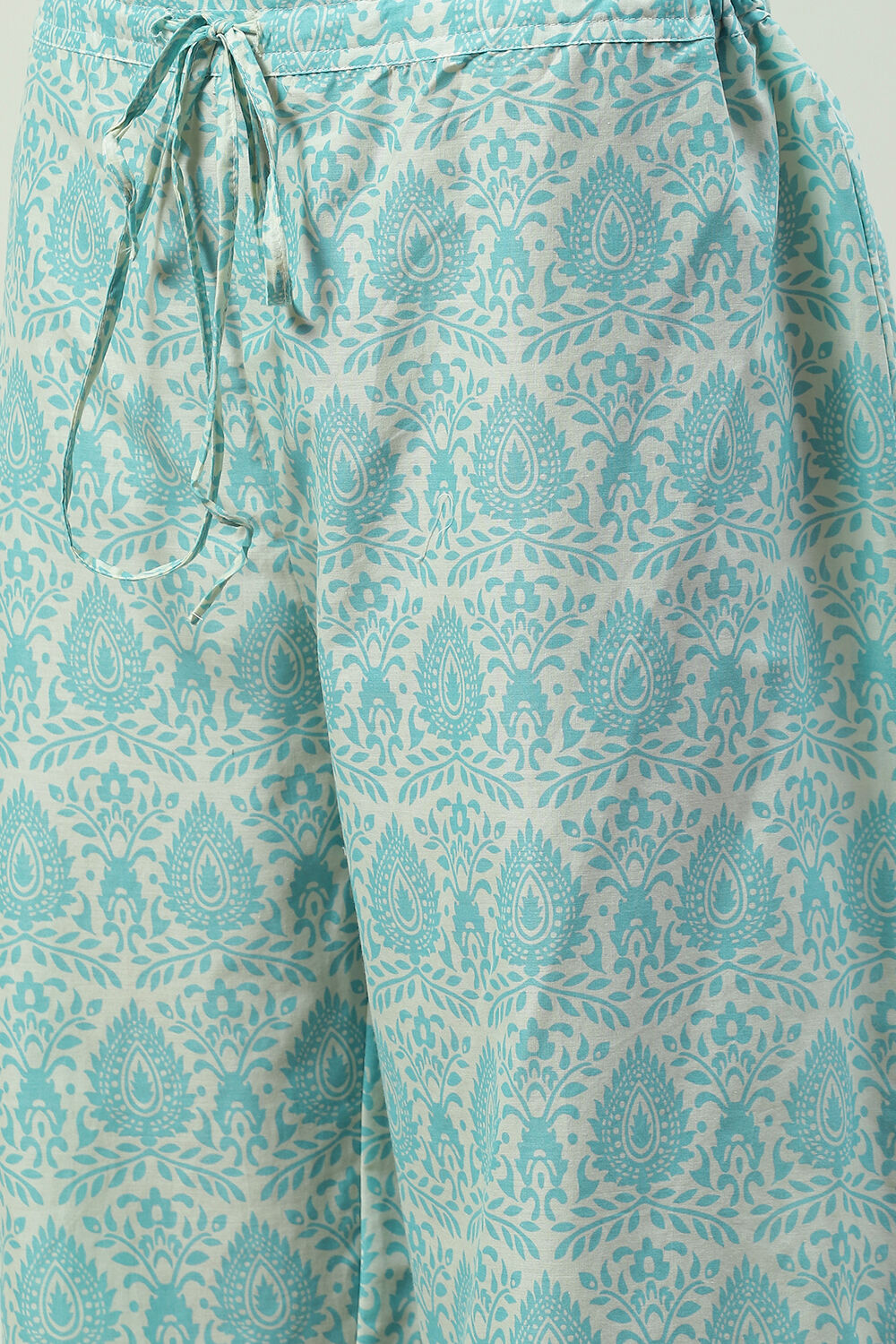 Sea Green Cotton Straight Kurta Palazzo Suit Set image number 2