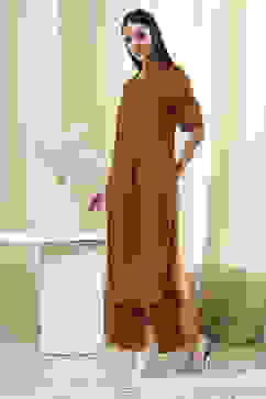 Brown Solid Straight Kurta Set image number 3