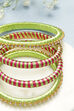 Rani Pink & Parrot Green Plastic Thread Kids Bangles image number 1