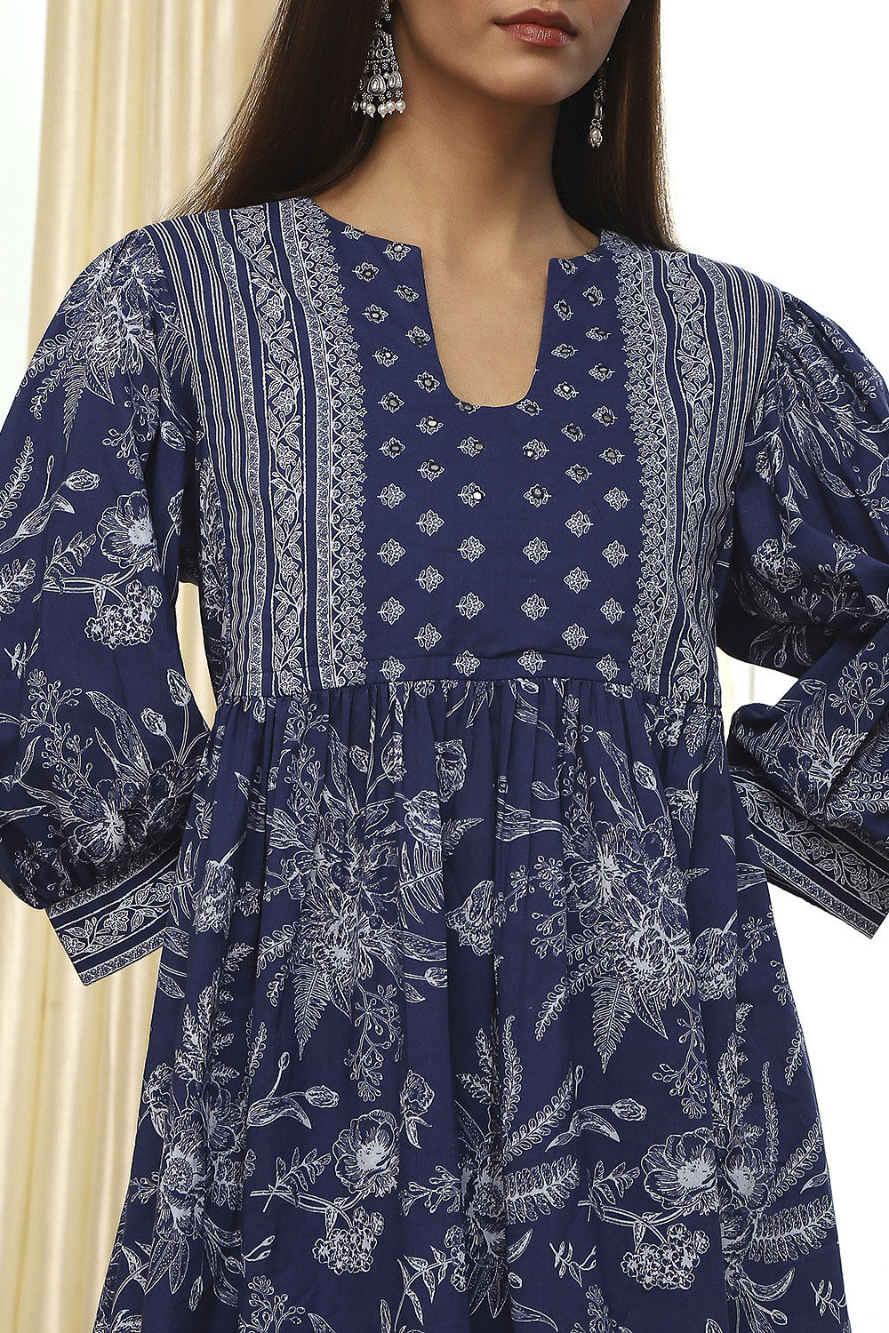 Indigo Pure Cotton Fusion Kurta Set image number 1