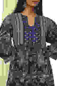 Indigo Pure Cotton Fusion Kurta Set image number 1